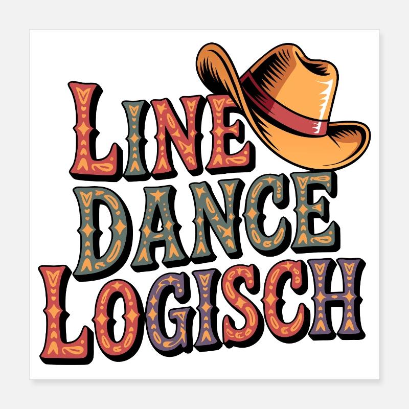 Line Dance Logisch Poster 40x40 cm