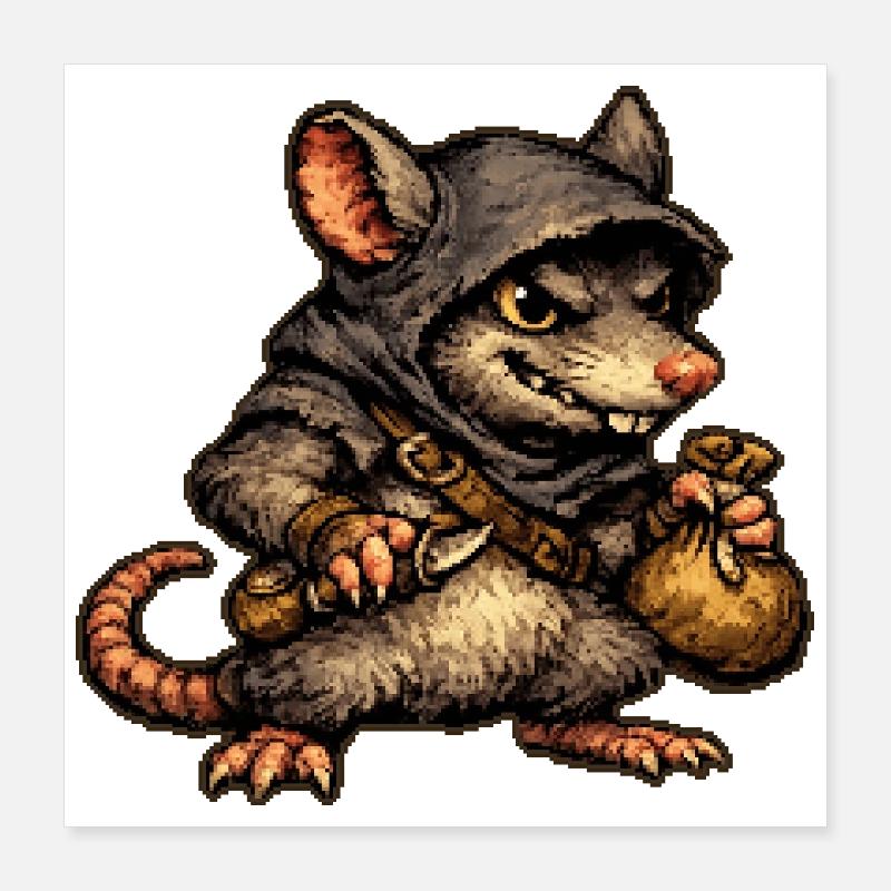 diebische Ratte Poster 40x40 cm