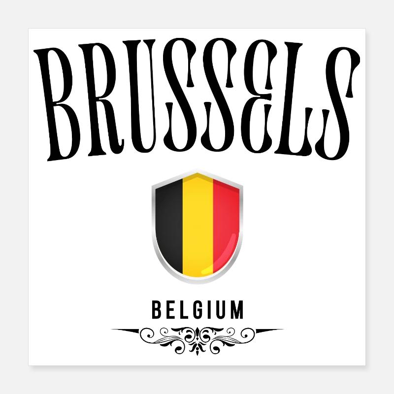Souvenir Brüssel, elegantes Design Brüssel Poster 40x40 cm