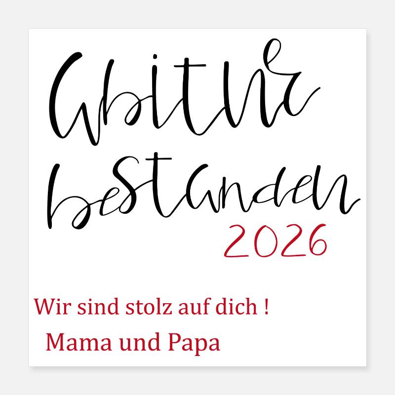 Abitur bestanden Poster 40x40 cm
