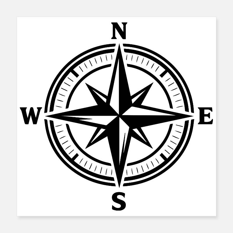 Compass Poster 16" x 16" (40x40 cm)