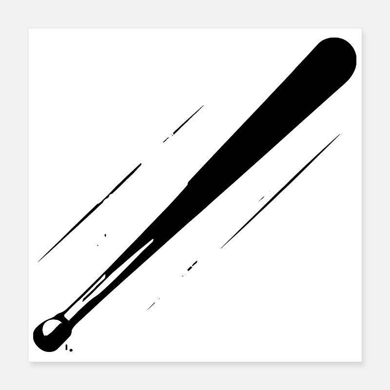 Baseball Bat Sketch Poster 16" x 16" (40x40 cm)
