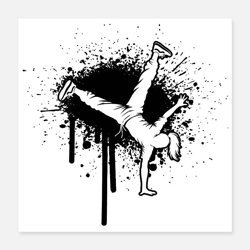 Gift idea for a breakdancer with breakdancing Poster 16" x 16" (40x40 cm)