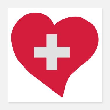 Cuore svizzera Poster 40x40 cm