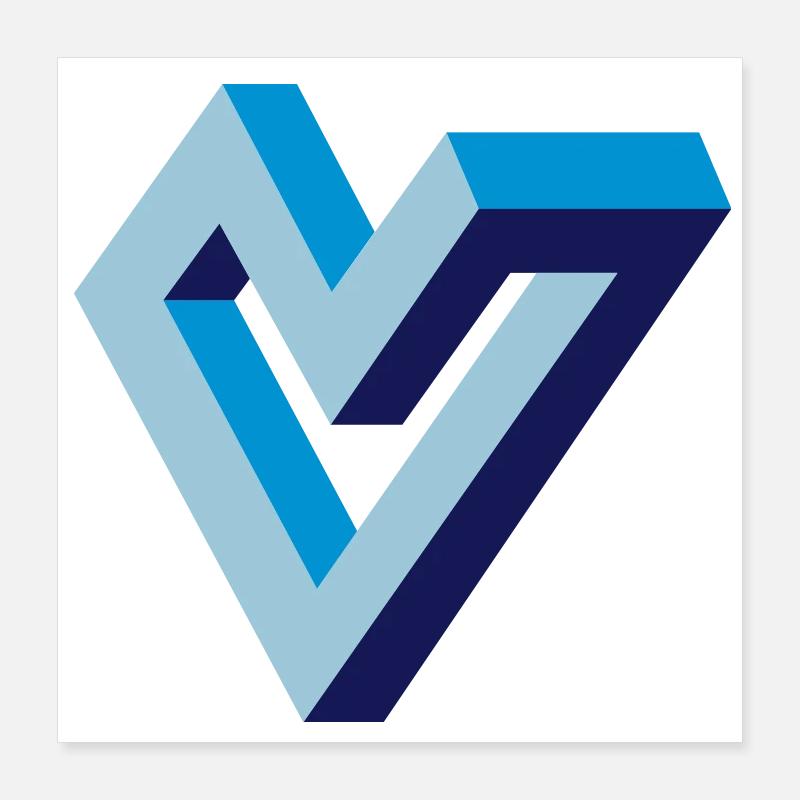 Coeur impossible | Comme Escher Poster 40 x 40 cm