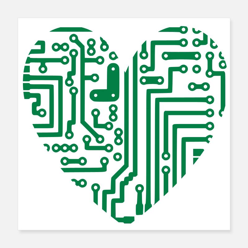 Computer Heart Poster 16" x 16" (40x40 cm)