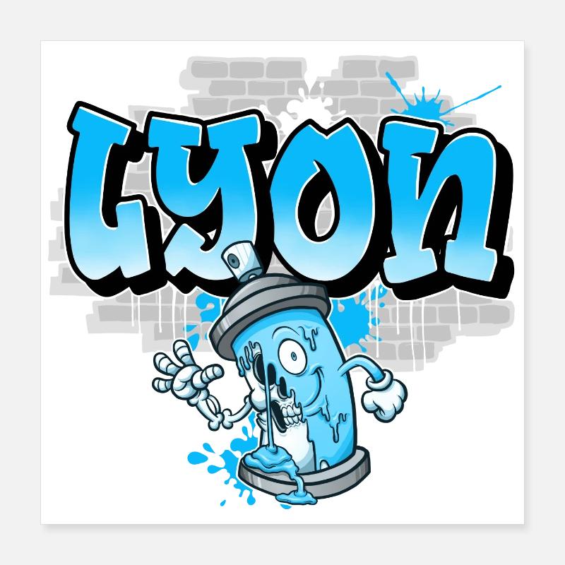 Lyon Graffiti Poster 40 x 40 cm