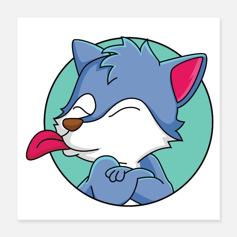 Frecher kleiner Wolf Poster 40x40 cm