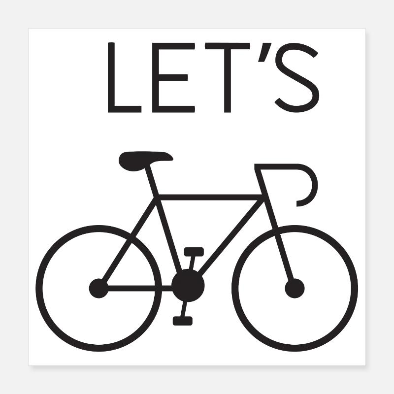 Let's Cycling Poster 40x40 cm