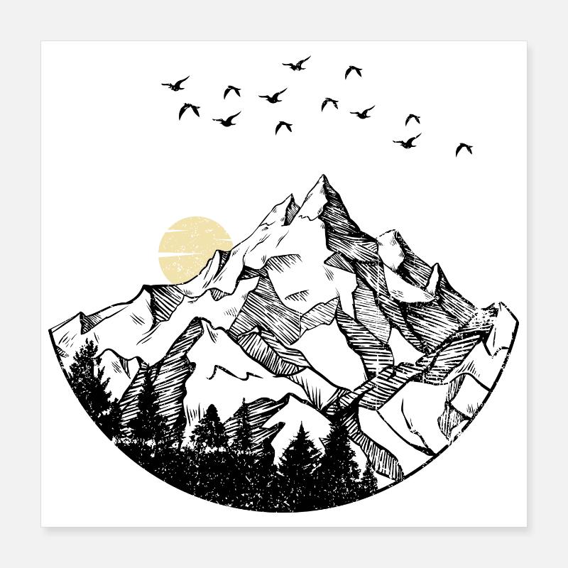 Fragmentierte Sonne über dem Nachthimmel - Poster 40x40 cm - Weiß