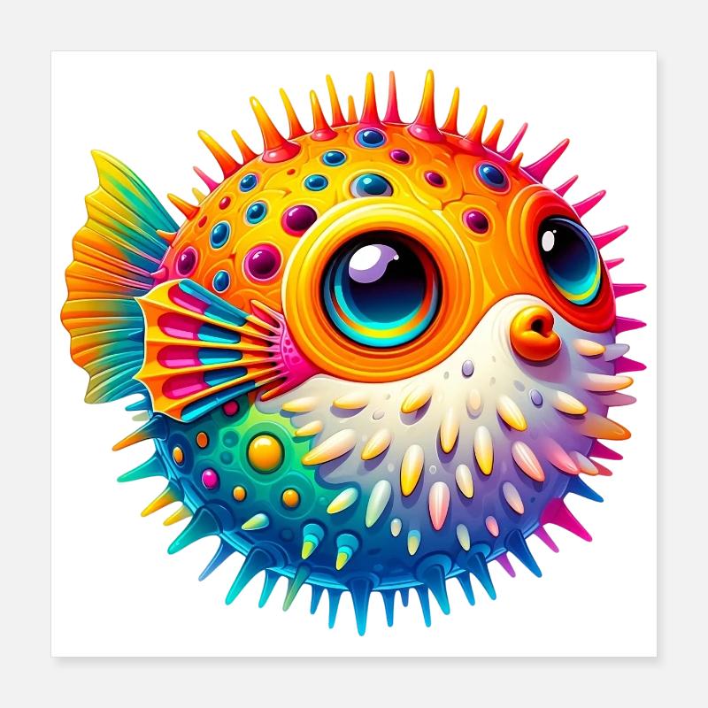 Kugelfisch Poster 40x40 cm