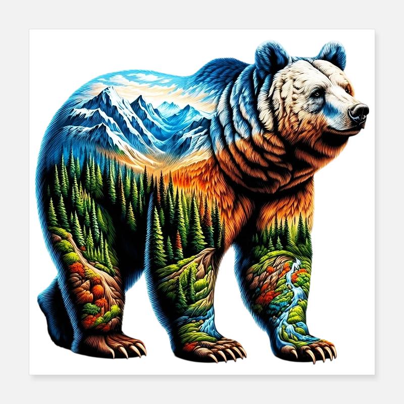 Bär Poster 40x40 cm