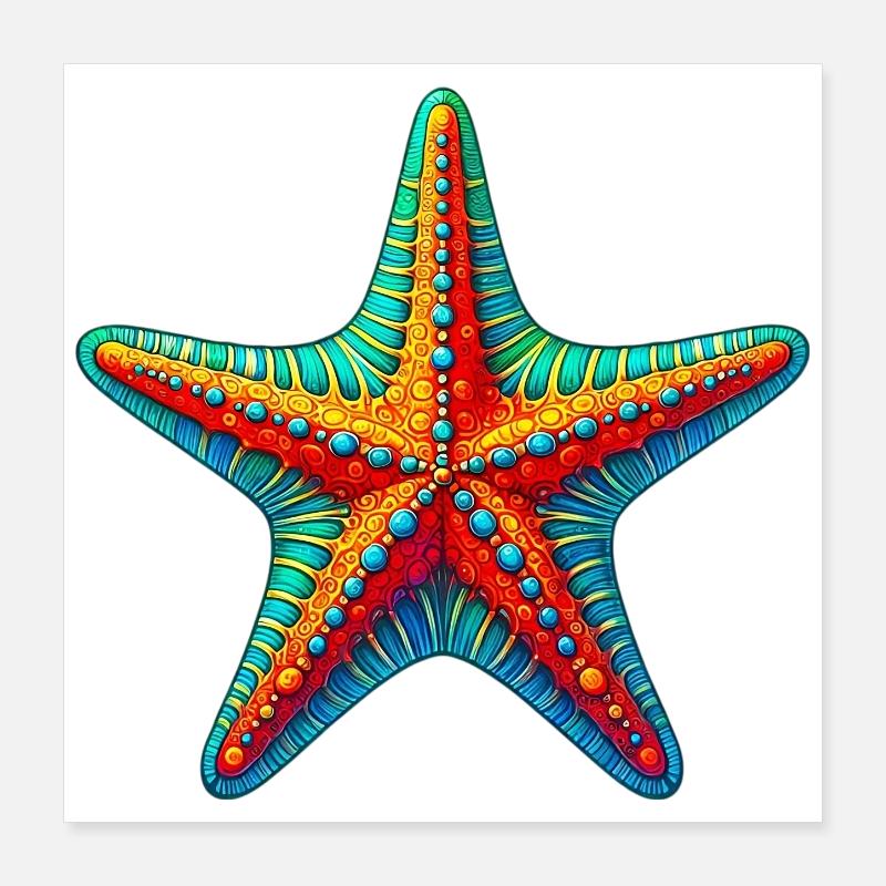 Étoile de mer Poster 40 x 40 cm
