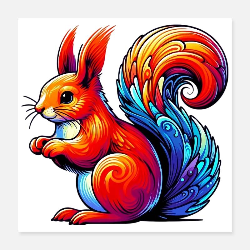 Eichhörnchen Poster 40x40 cm