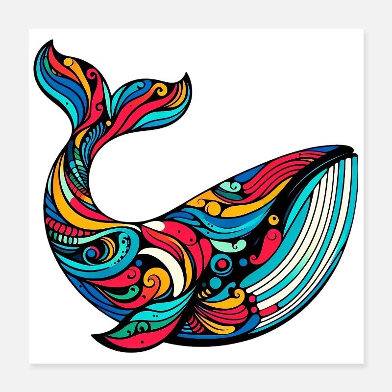 Baleine Poster 40 x 40 cm