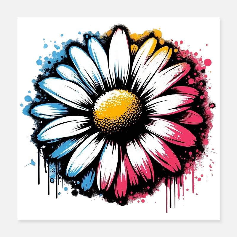 Daisy Poster 16" x 16" (40x40 cm)