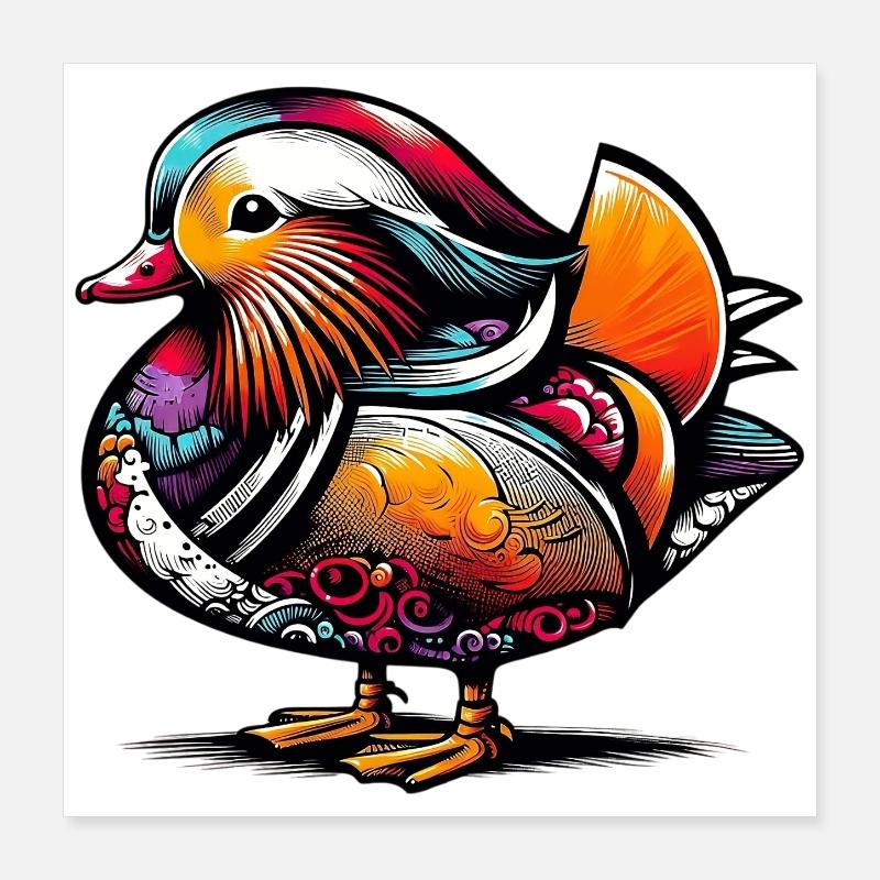 Mandarin duck Poster 16" x 16" (40x40 cm)
