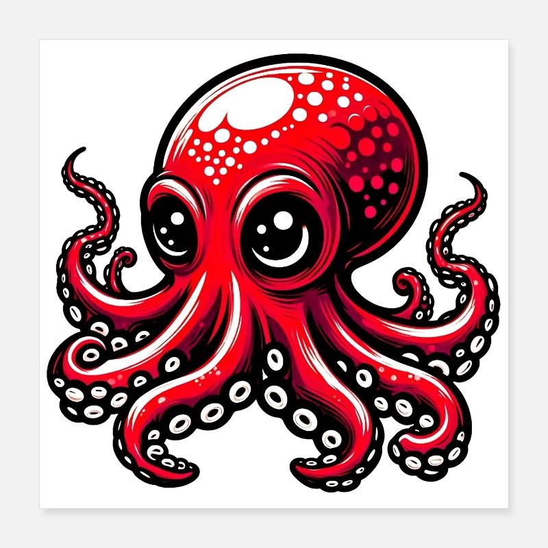 Krake Poster 40x40 cm