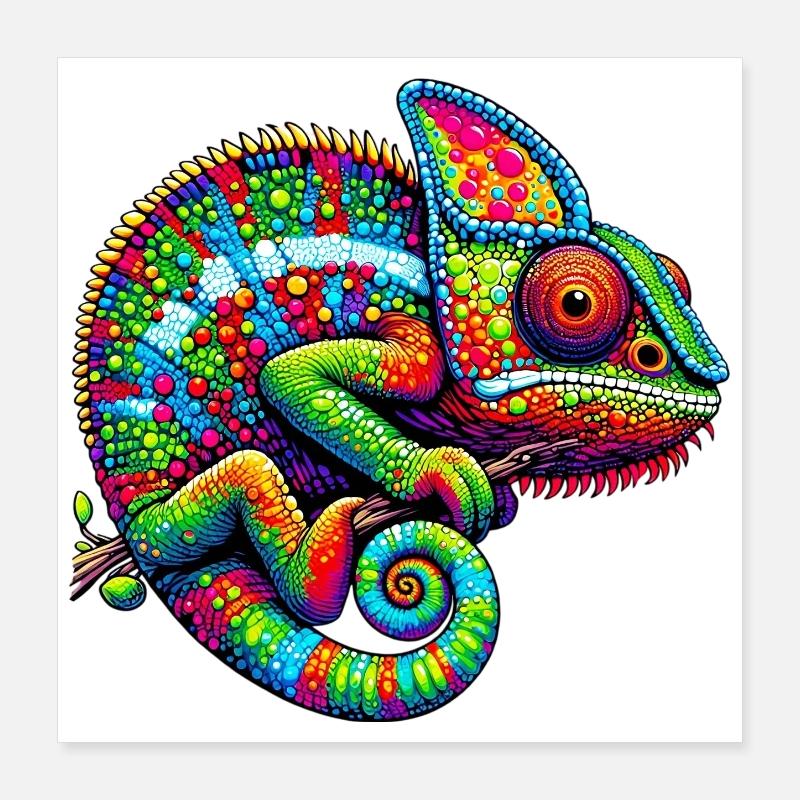 Caméléon Poster 40 x 40 cm