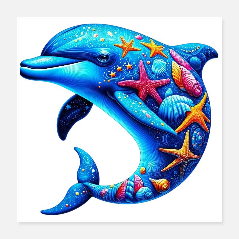 Dauphin Poster 40 x 40 cm