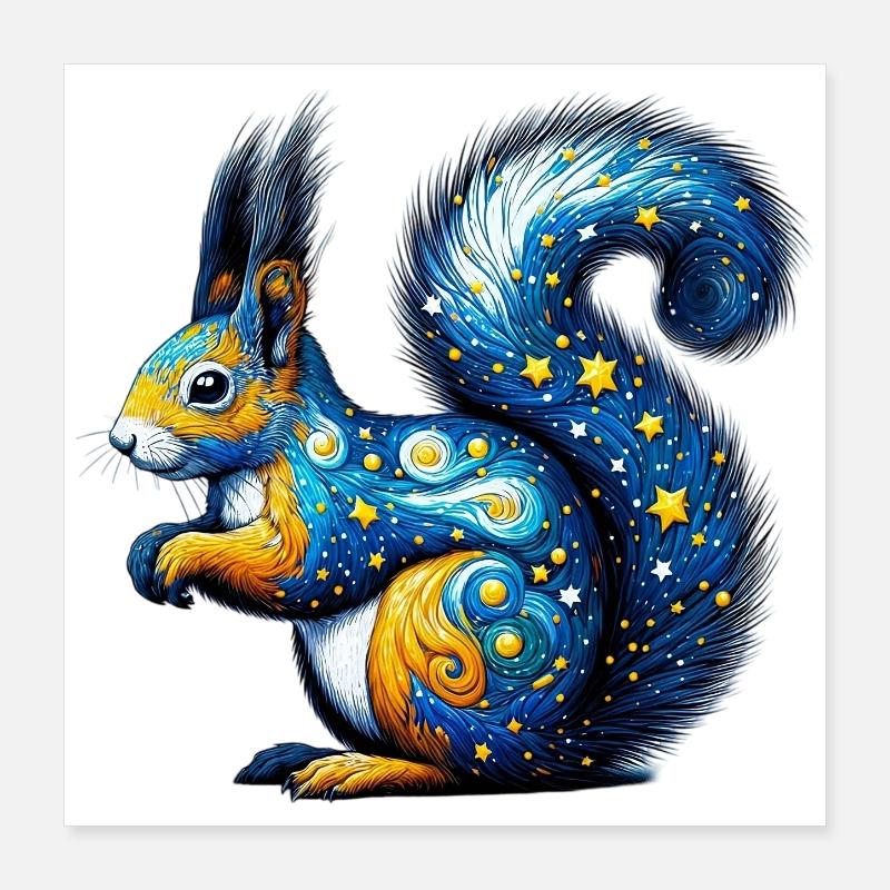 Écureuil Poster 40 x 40 cm