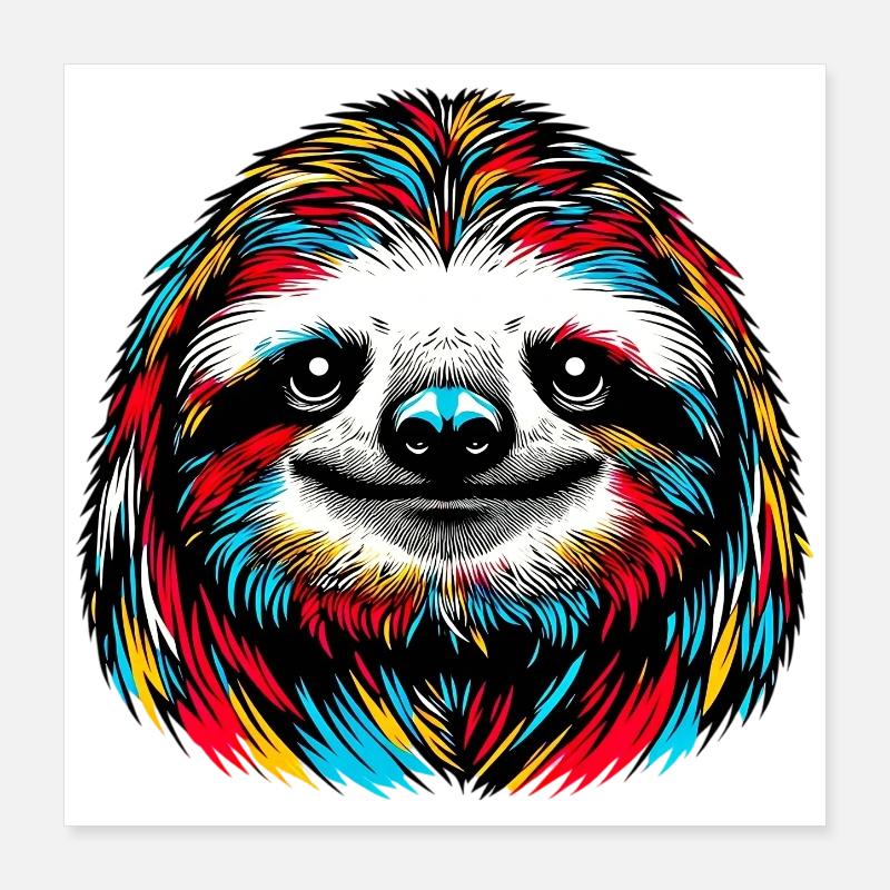 Faultier Poster 40x40 cm