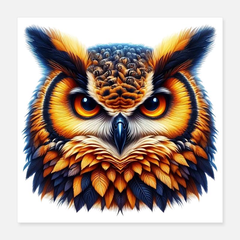 Hibou Poster 40 x 40 cm