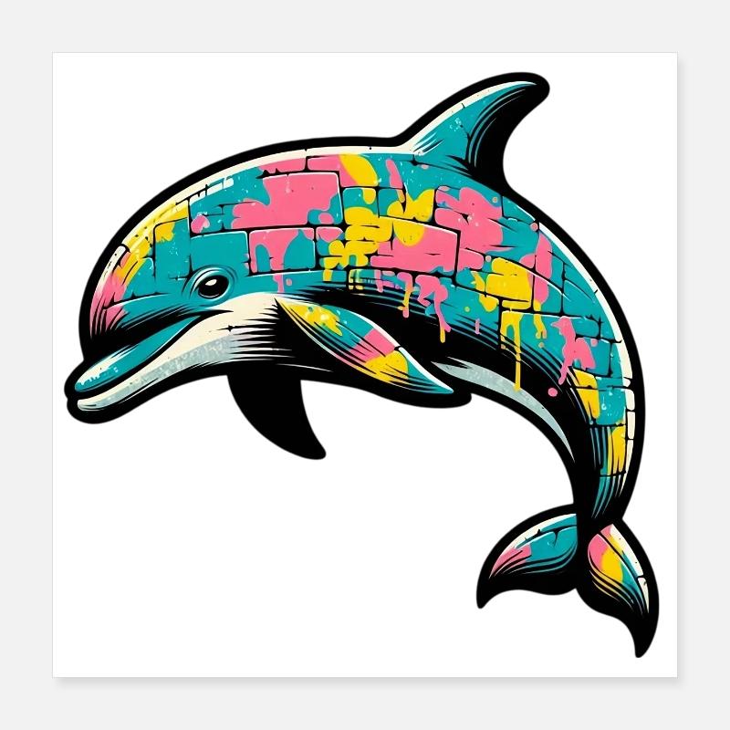 Delfin Poster 40x40 cm
