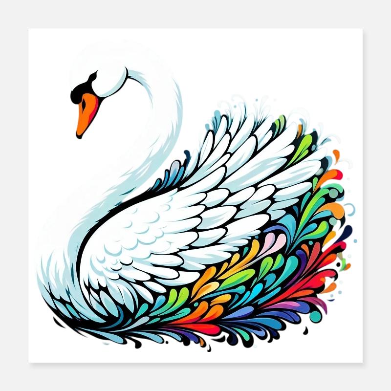 Swan Poster 16" x 16" (40x40 cm)