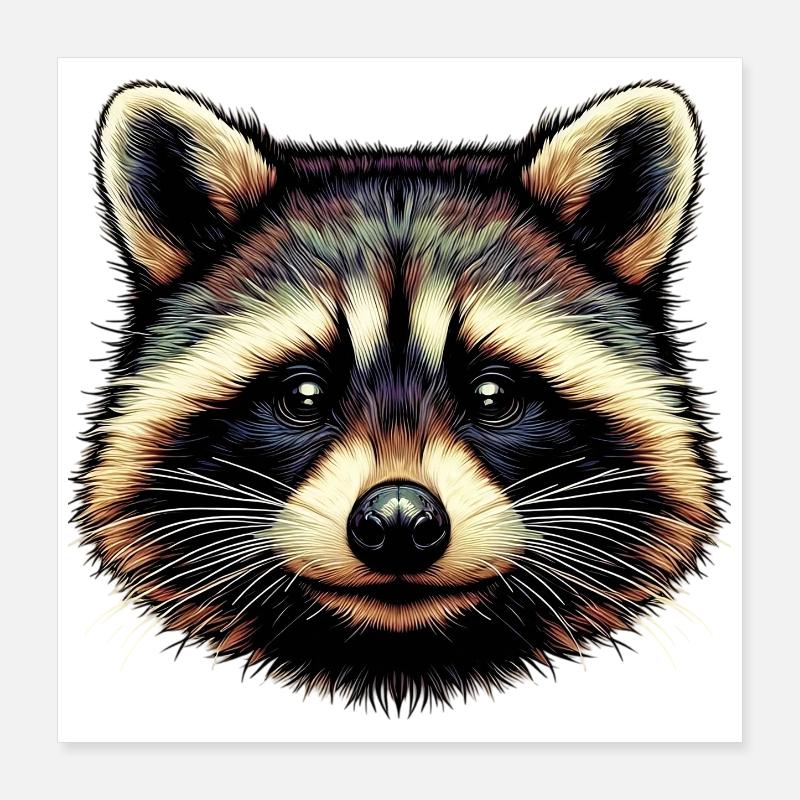 Raccoon Poster 16" x 16" (40x40 cm)
