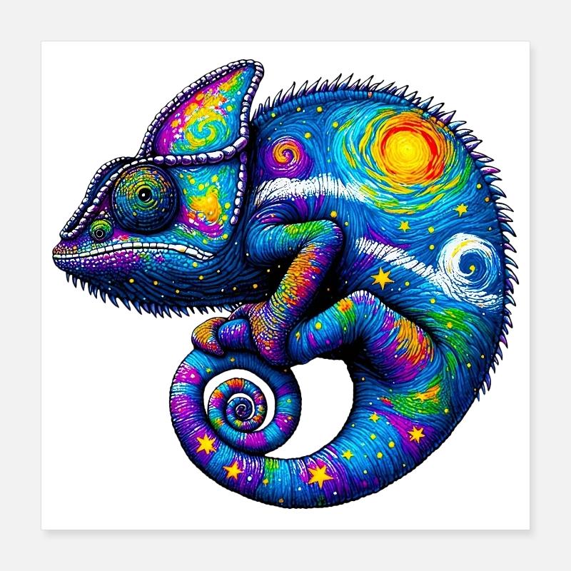 Caméléon Poster 40 x 40 cm