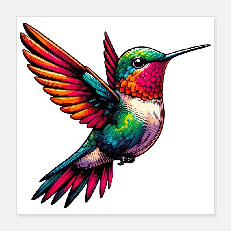 Kolibri Poster 40x40 cm