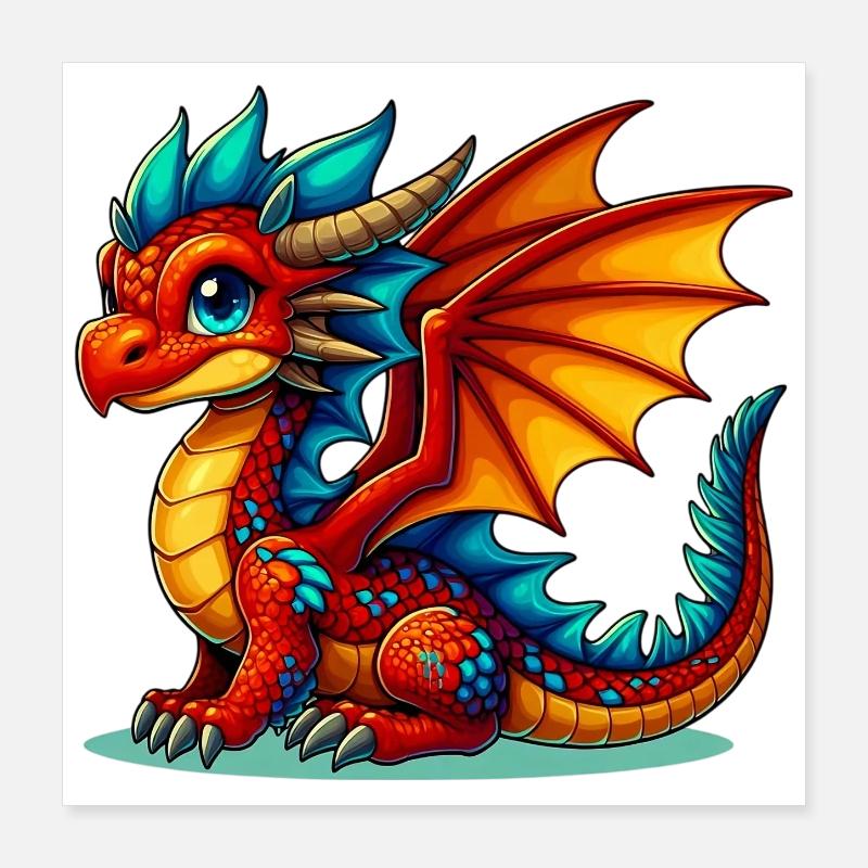 Drache Poster 40x40 cm
