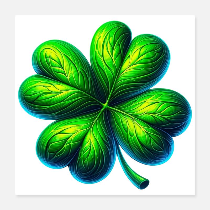 Trèfle à quatre feuilles Poster 40 x 40 cm
