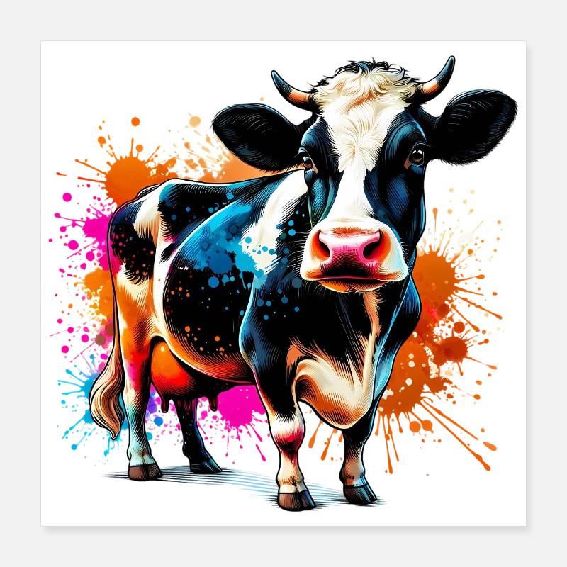 Cow Poster 16" x 16" (40x40 cm)