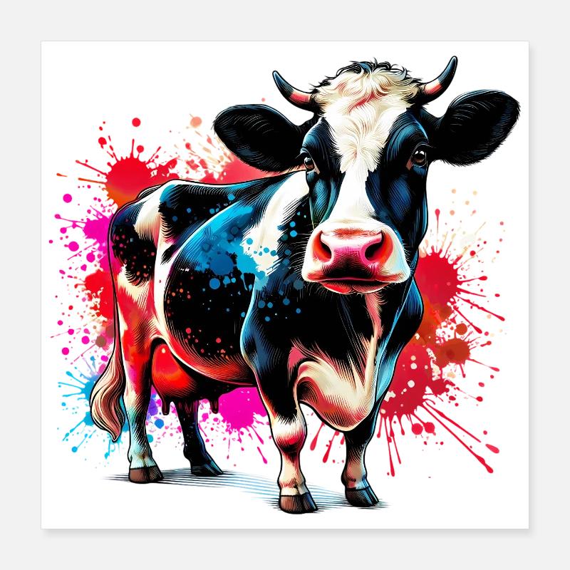 Vache Poster 40 x 40 cm