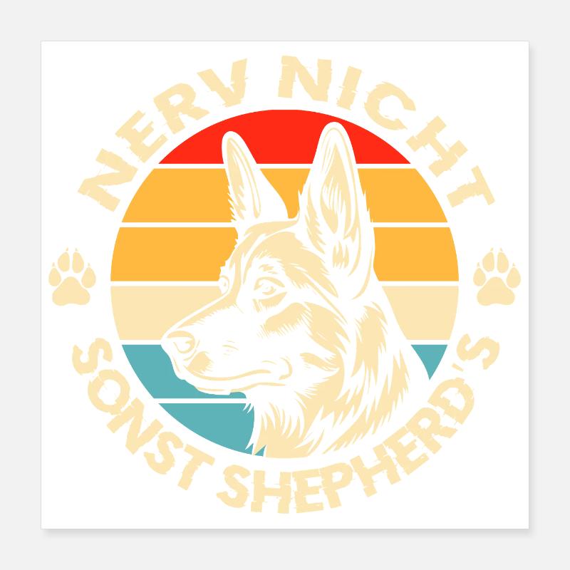 Schäferhund Geschenke Hund Herrchen Gassi Poster 40x40 cm
