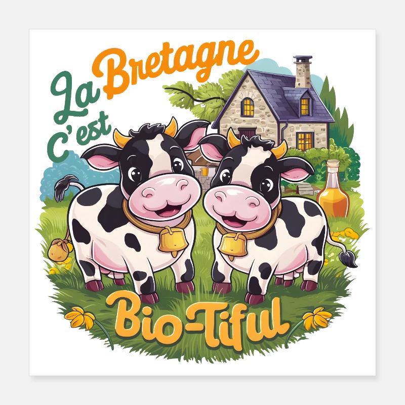 Funny Brittany Gift Brittany is Bio-tiful Poster 16" x 16" (40x40 cm)