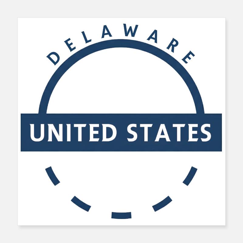Delaware USA Circular Emblem Poster 16" x 16" (40x40 cm)