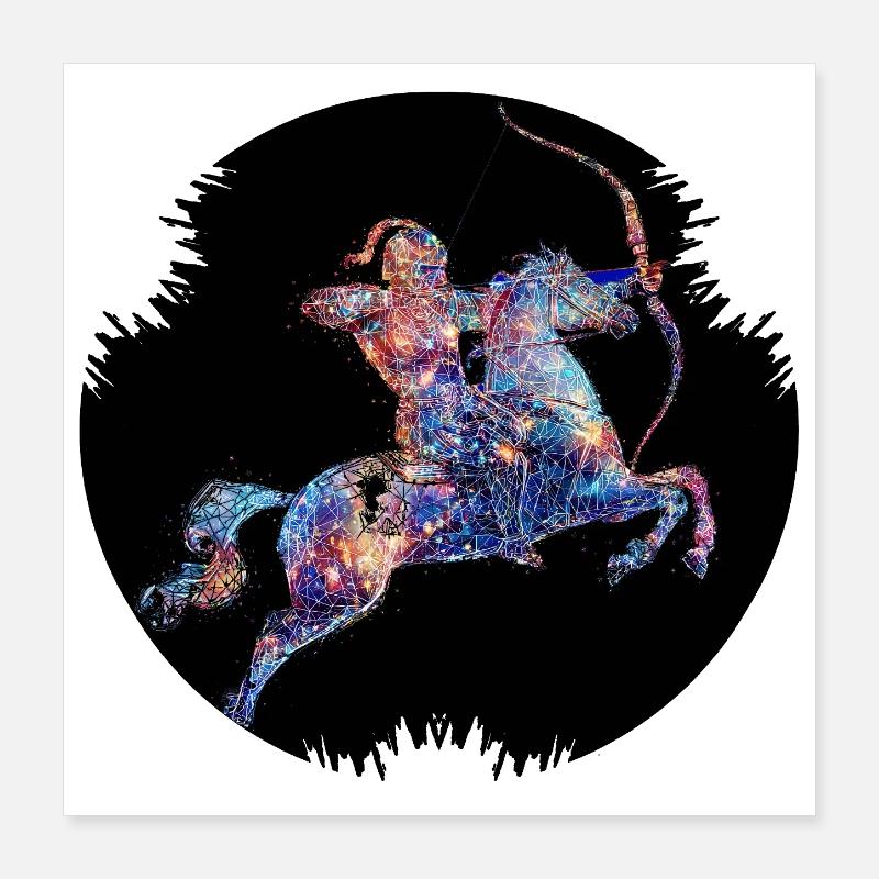 Constellation géométrique du Sagittaire Poster 40 x 40 cm