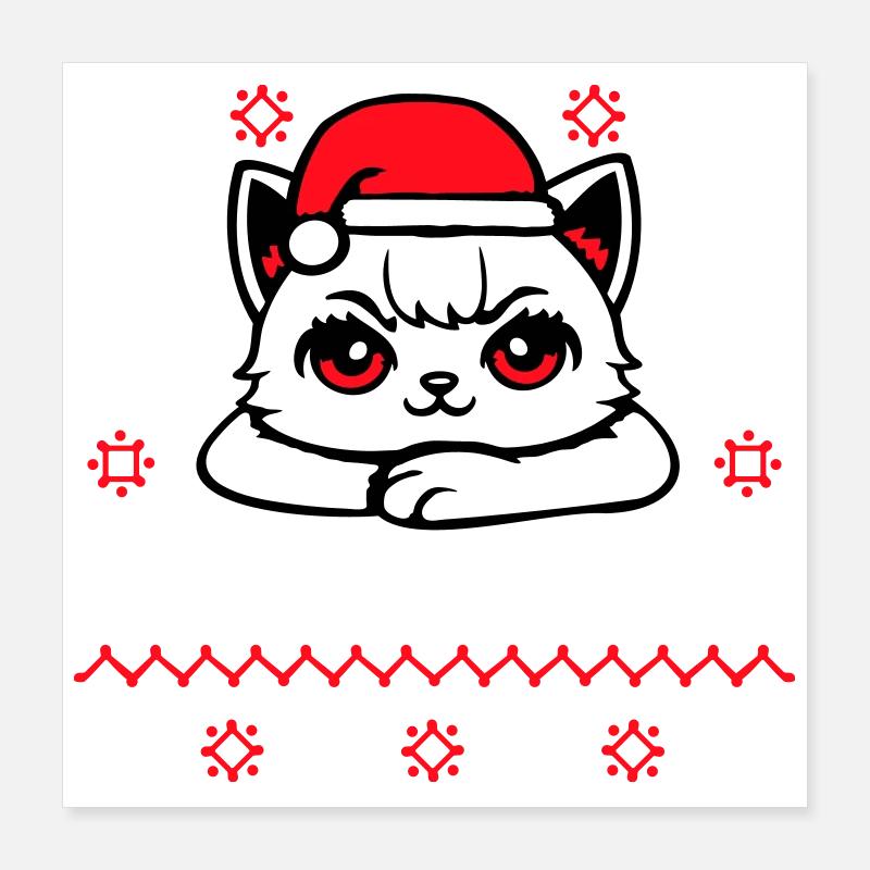 Cat Confident Santa's Favorite Christmas Poster 16" x 16" (40x40 cm)