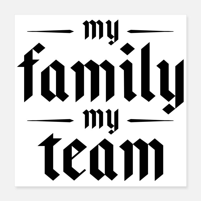 Mon équipe familiale dit Poster 40 x 40 cm