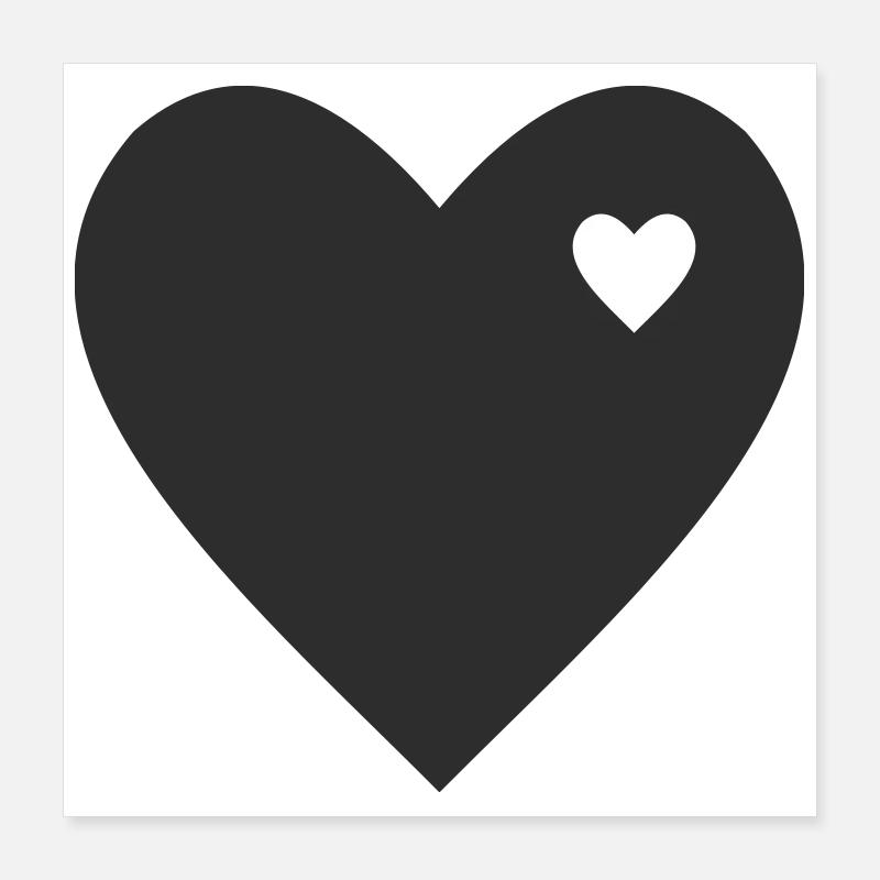 Cœur minimaliste avec accent Poster 40 x 40 cm