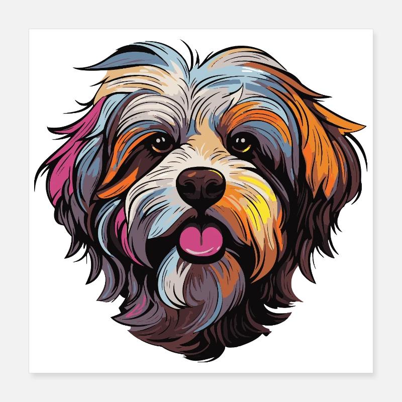 Bande dessinée de chien Poster 40 x 40 cm