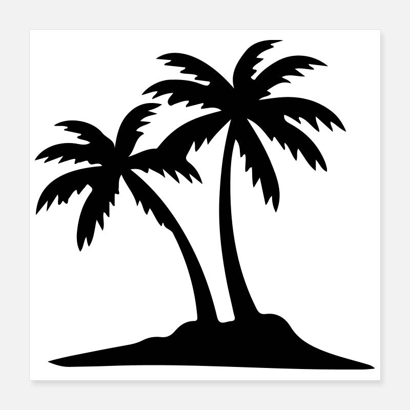 Icône du palmier de l’île Poster 40 x 40 cm
