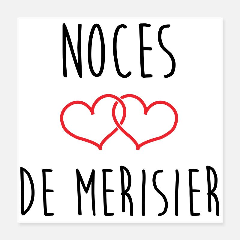 Noces de Merisier 53 ans de mariage Poster 40 x 40 cm