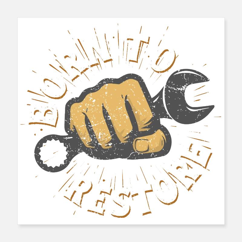 Restauration automobile née pour restaurer Poster 40 x 40 cm