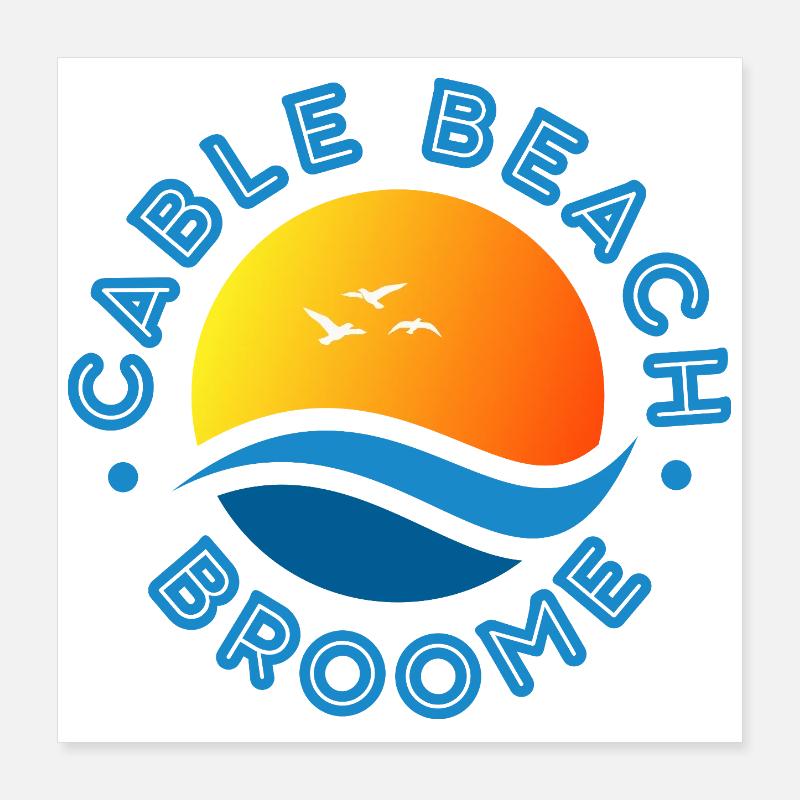 Plage de Cable Broome Coucher de soleil Poster 40 x 40 cm