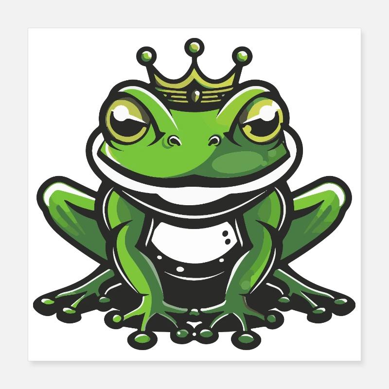 Frosch Kopf Krone Poster 40x40 cm