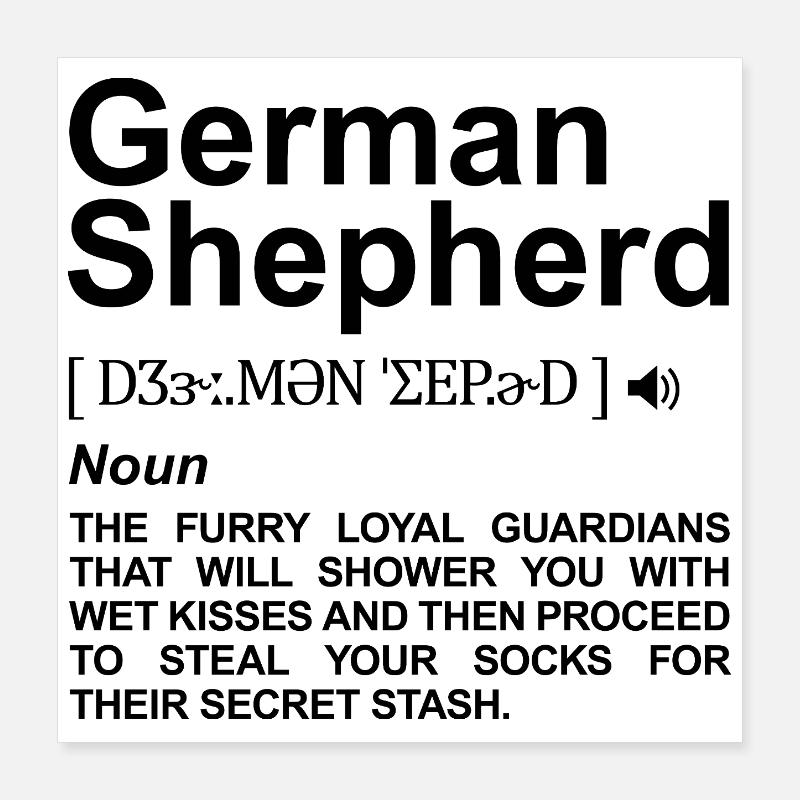 Deutscher Schäferhund Bedeutung Poster 40x40 cm
